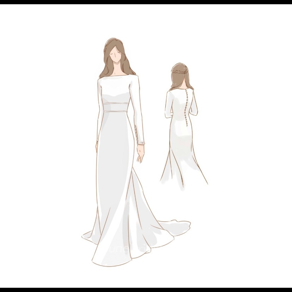 NWT Long Sleeve Ivory Wedding Dress